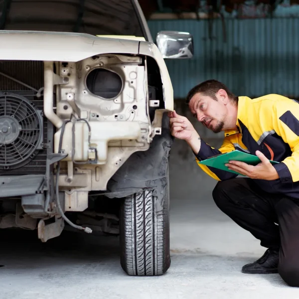 Mécanicien inspectant une voiture au garage, illustration des failles WordPress non corrigées